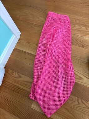 Women’s Hot Pink Mesh Midi Skirt